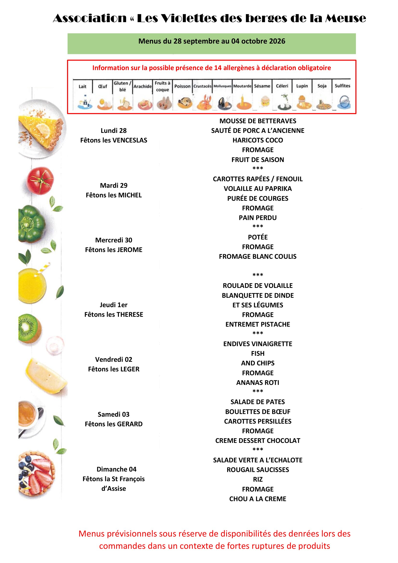2026 S 40 Menu