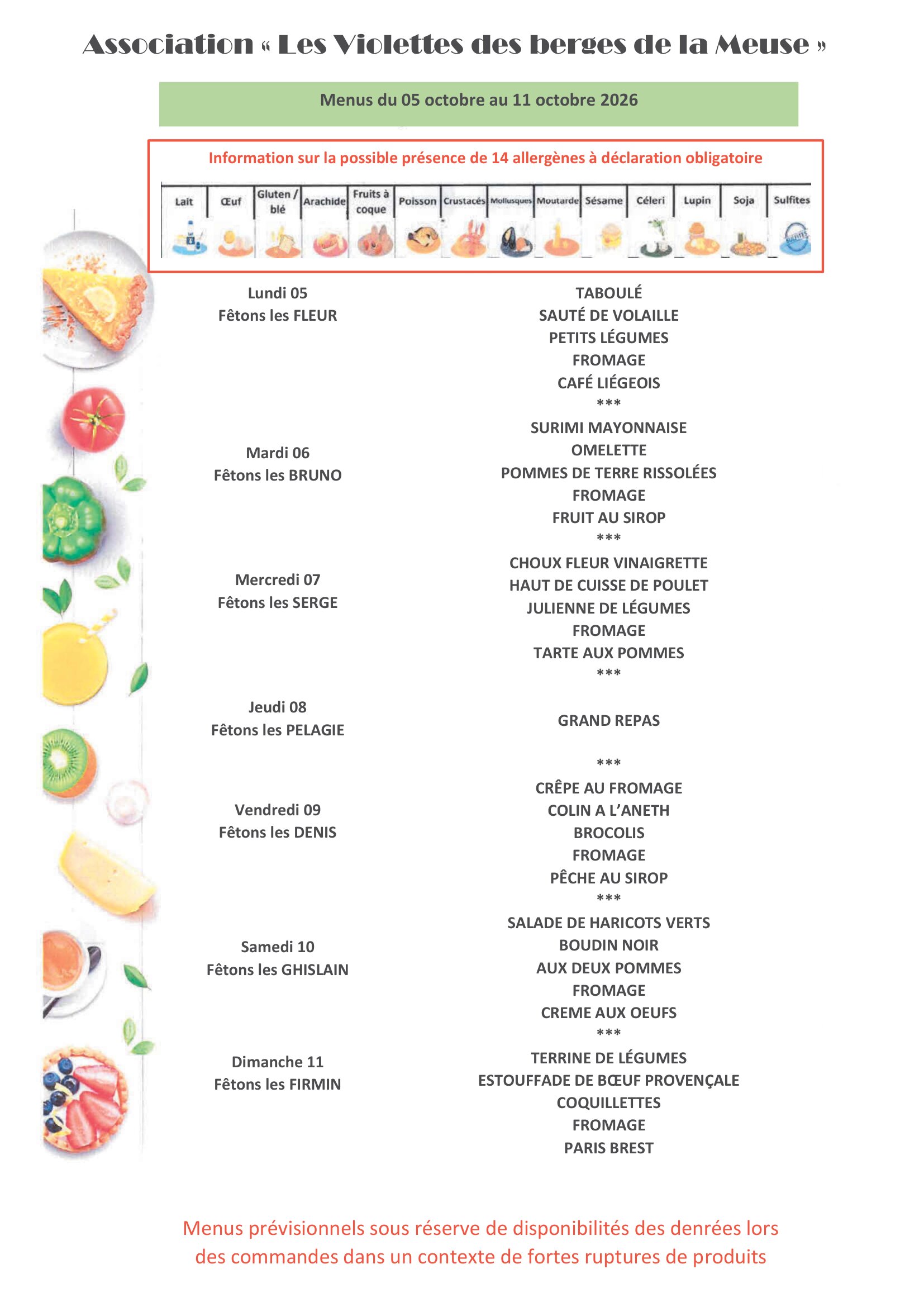 2026 S 41 Menu
