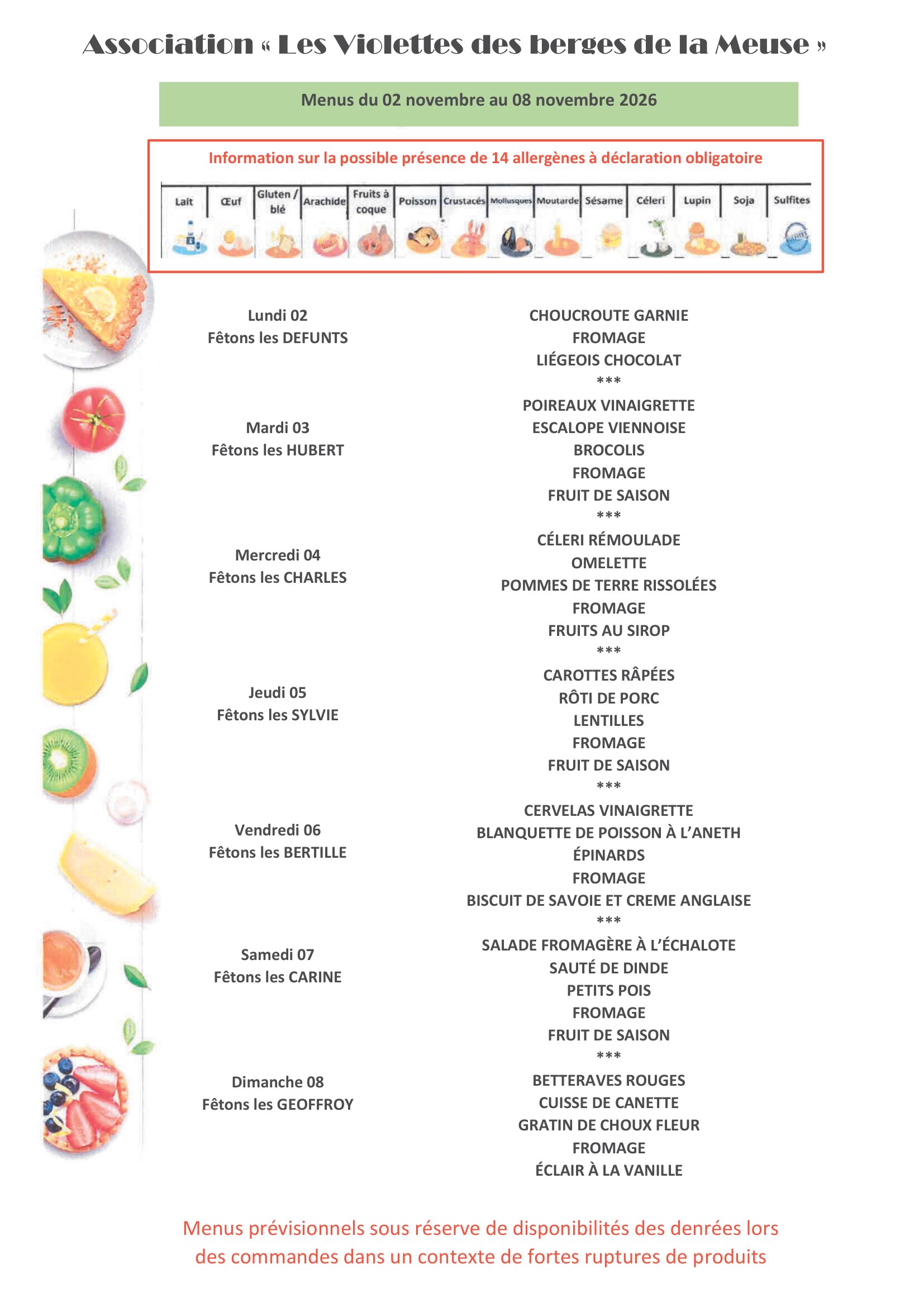 2026 S 45 Menu